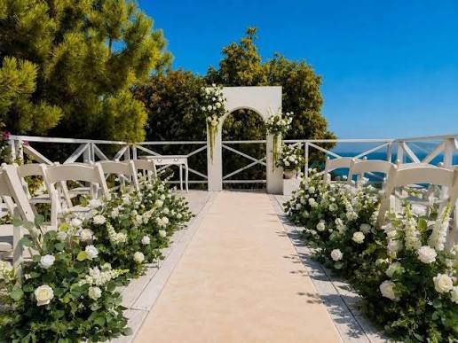 Decorated aisle for the ceremony
